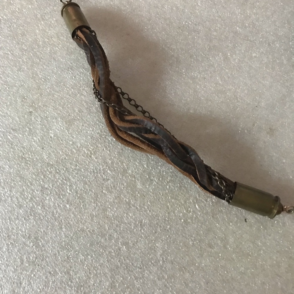 Braided Leather Chain Bracelet in Brown and Dark Brown